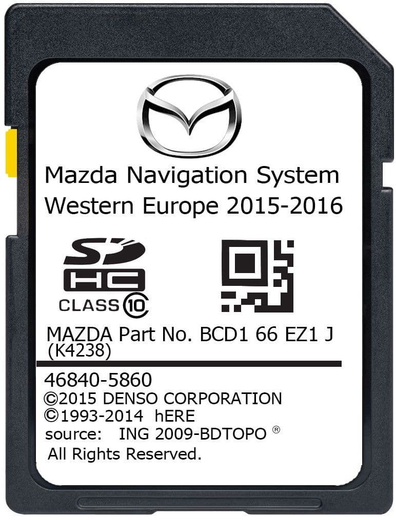 MAZDA DENSO SAT NAV MAP SD CARD EUROPE 2016