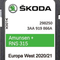 SKODA AMUNDSEN+ SAT NAV MAP UPDATE 2021 SD CARD V12